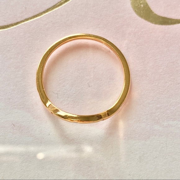 Starry Curve Gold Plated S925 Simple Stacking Ring - Picture 6 of 6